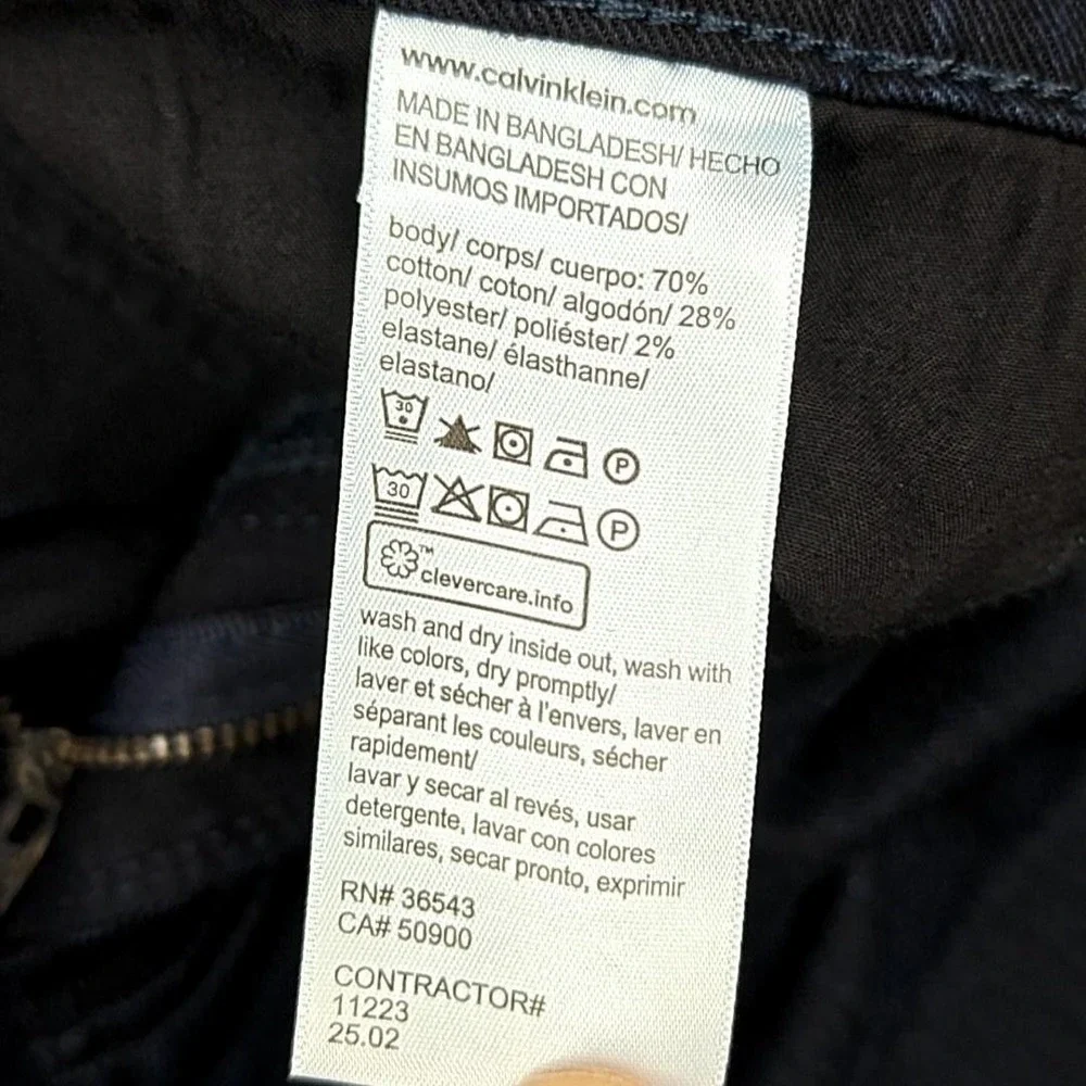 Calvin Klein Jeans Mens‎ 32x34 Blue Dark Wash Straight Leg Stretch Denim Pants